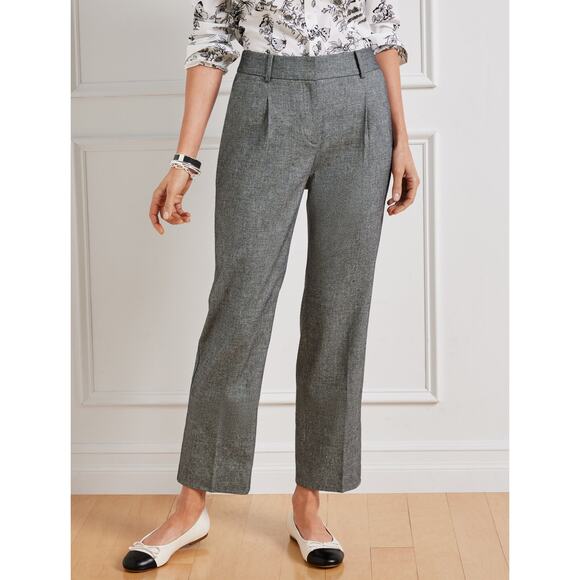 Talbots | 8 | Bristol Pants Linen Blend Trouser Straight Leg 27" Inseam Ankle - Picture 1 of 7